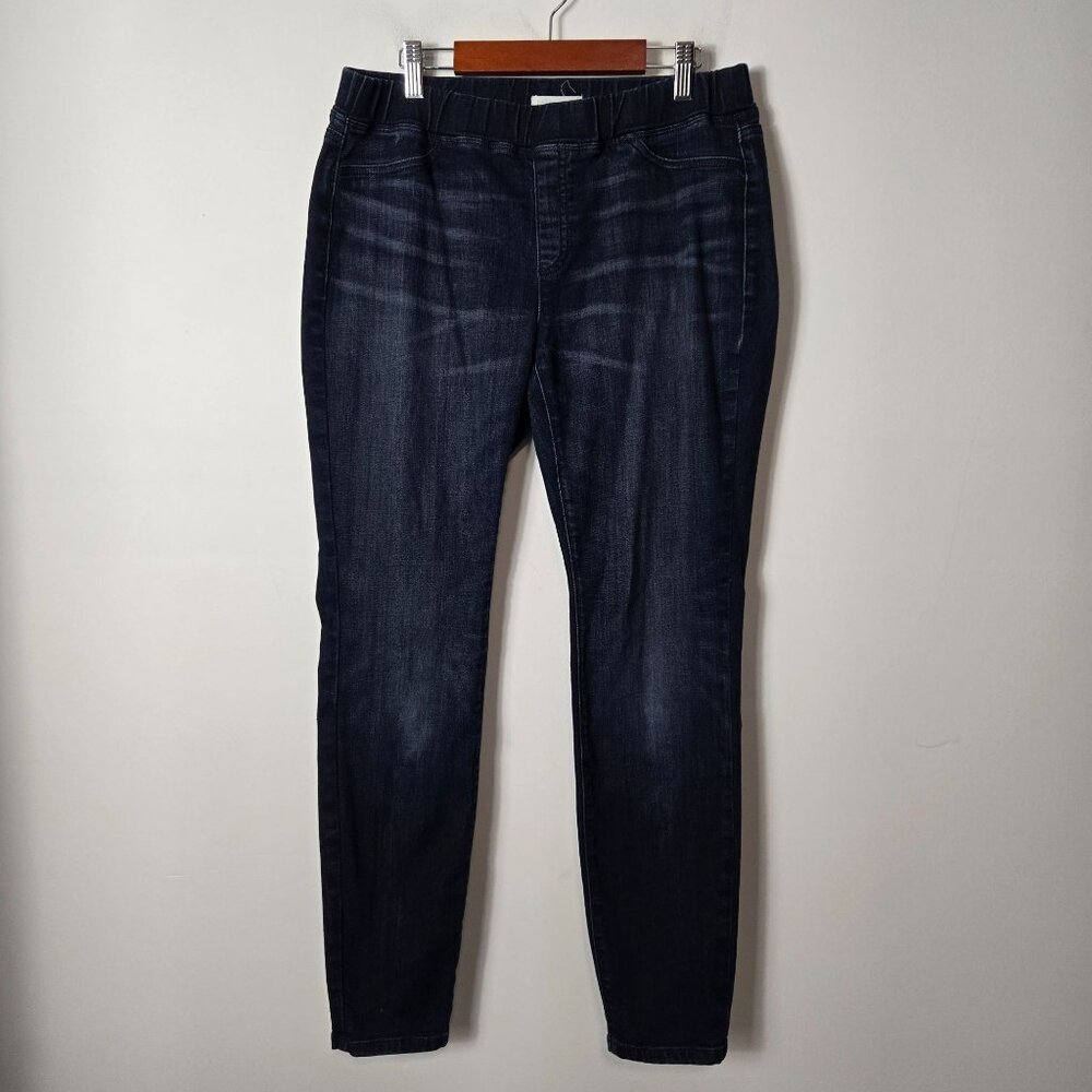 Eileen Fisher Size S Organic Cotton Dark Wash Pull-On Skinny Jeans Stretch Denim